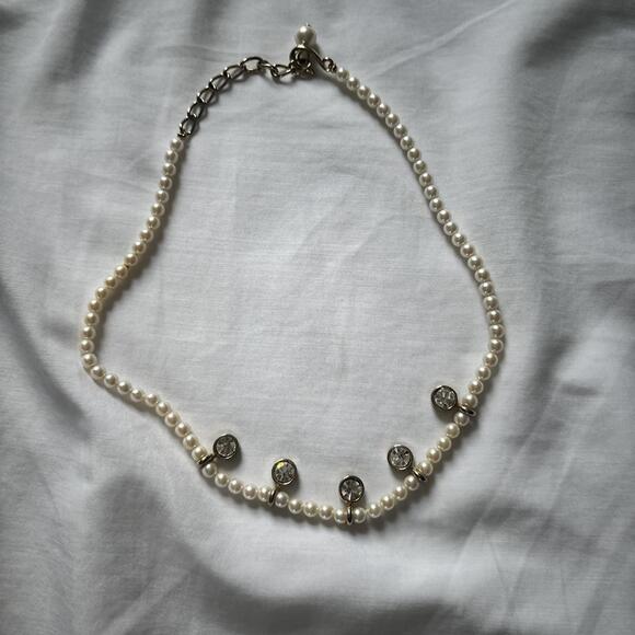 Gold And Pearl Necklace Dm - Picture 1 of 1